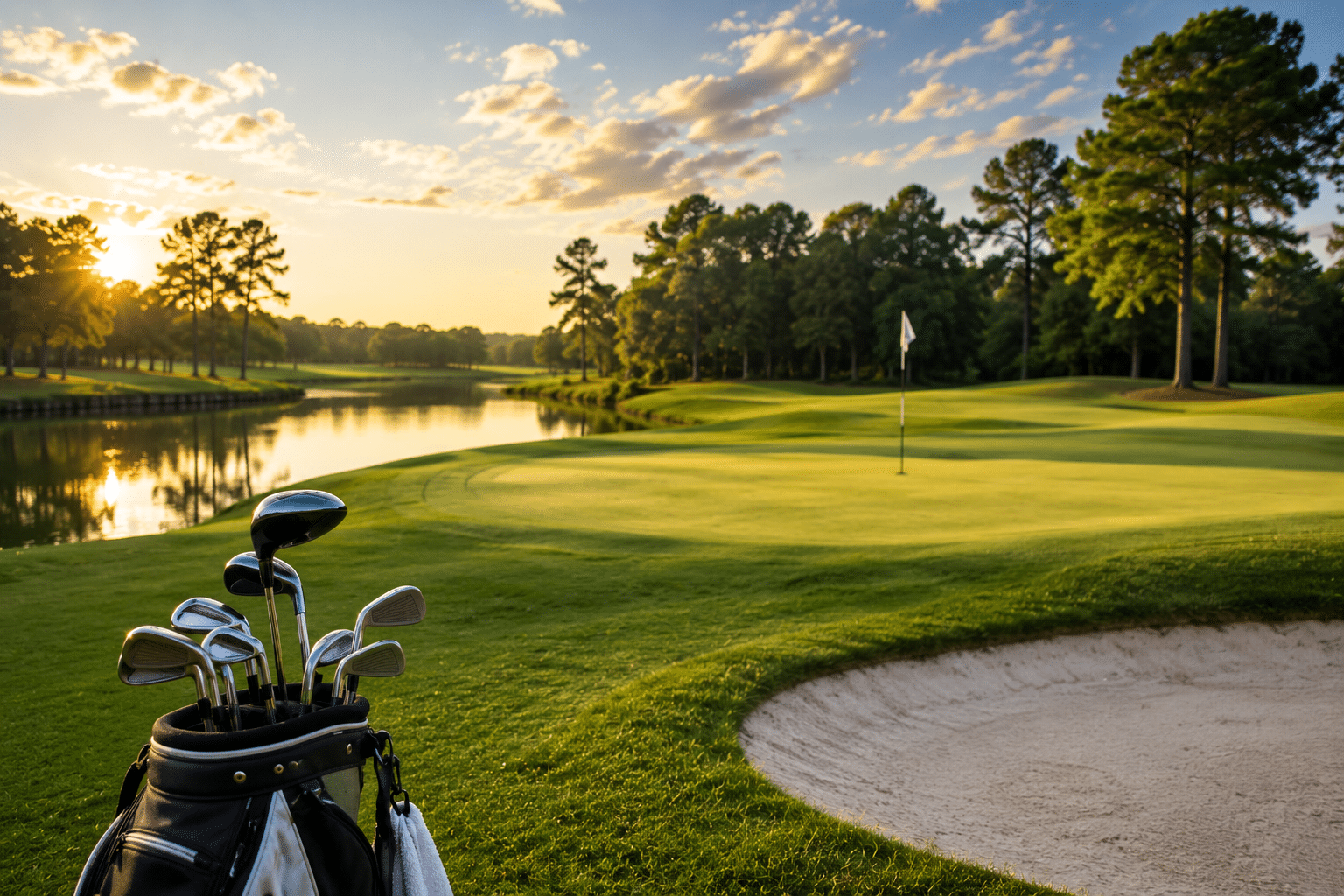North Myrtle Beach Golf Course 24 Golf course fairway and green in North Myrtle Beach representing affordable Myrtle Beach golf courses under $100.