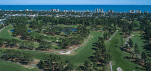 Aerial image of North Myrtle Beach Golf Courses - Beachwood with Atlantic Ocean and Grand Strand in background